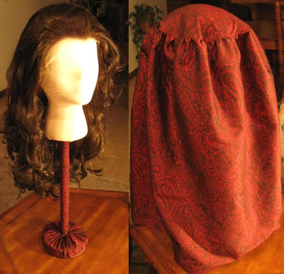 Handmade wig stand for long wig