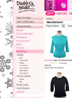 Screenshot of the Double Header online Jewish apparel store