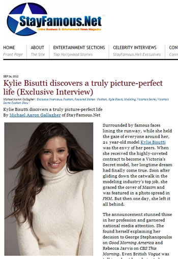 Kylie Bisutti's exclusive interview on the Stay Famous website
